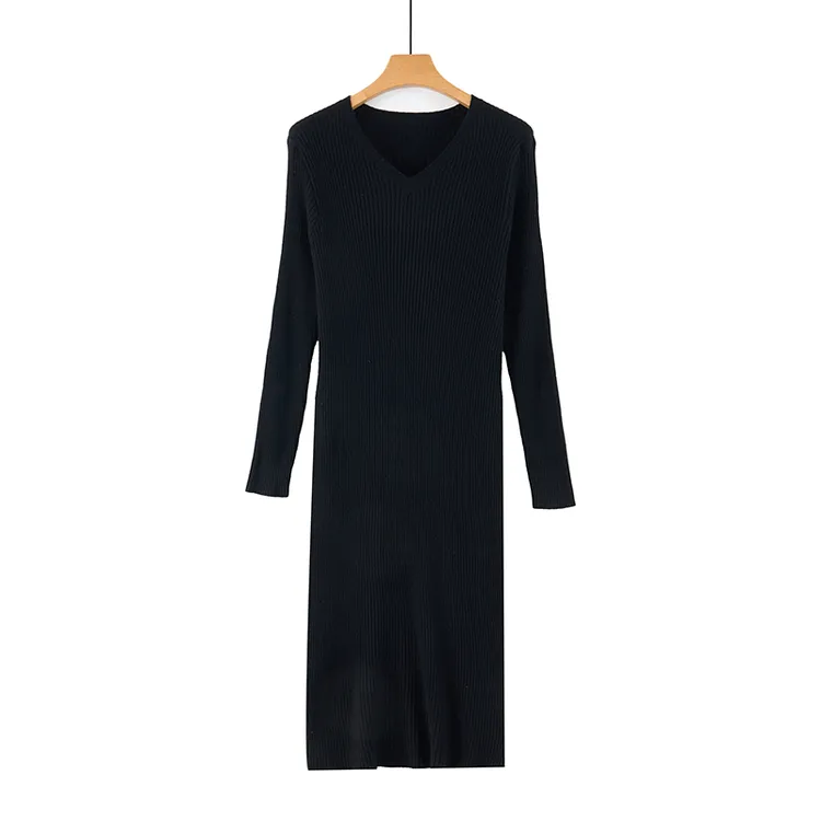 天山【100山羊绒】2025秋冬新款针织钻石白羊绒连衣裙女-YKNL5819T