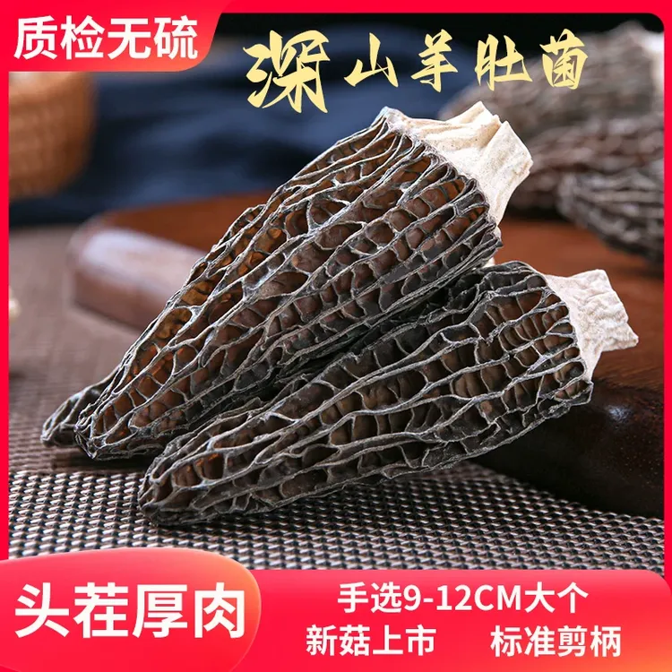 云南羊肚菌干货野生羊肚蘑菇菌剪柄菇儿童老人煲汤炒菜汤包食材