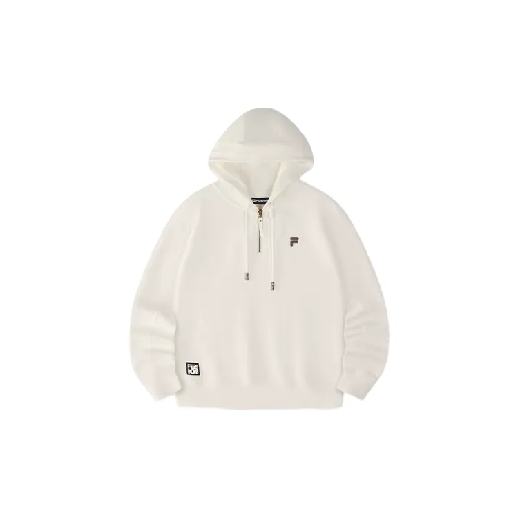 Fila/斐乐简约半拉链连帽卫衣 女款 云白色T11W443202FWT