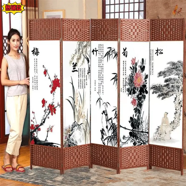 屏风隔断帘客厅卧室遮挡家用酒店挡床移动推拉可折叠玄关办公室