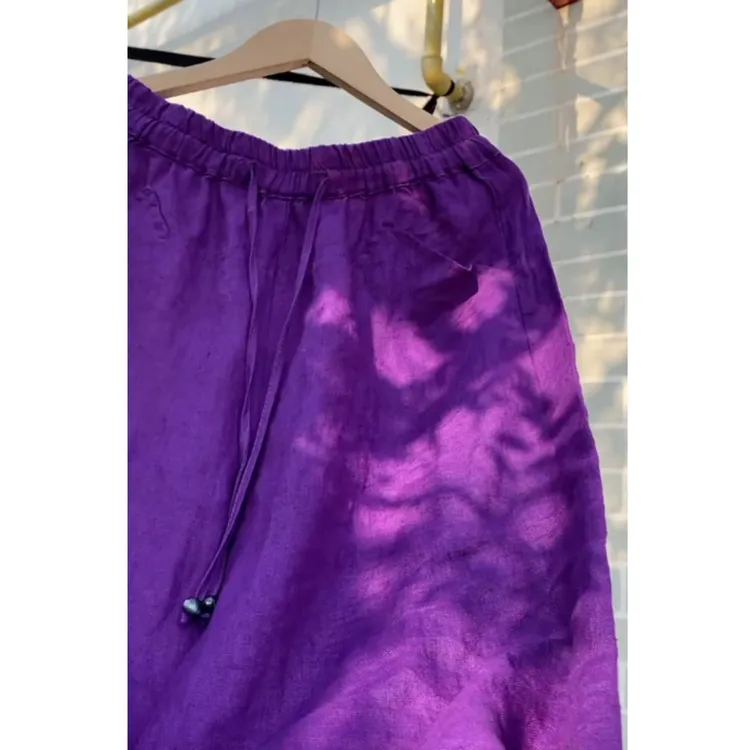 2025夏季新款高腰显瘦大码亚麻裤