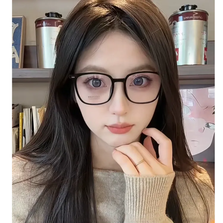 黑框眼镜女素颜神器高级感大框显脸小镜框近视方形平光复古眼镜框