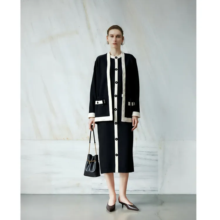 LYNEE【致敬COCO】撞色绞花针织开衫LGD2FAK084