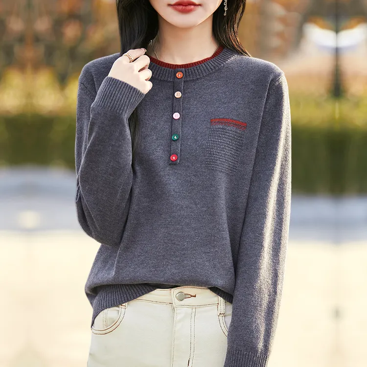 春秋2025新款大码女装针织毛衣宽松显瘦洋气上衣内搭秋冬打底衫女