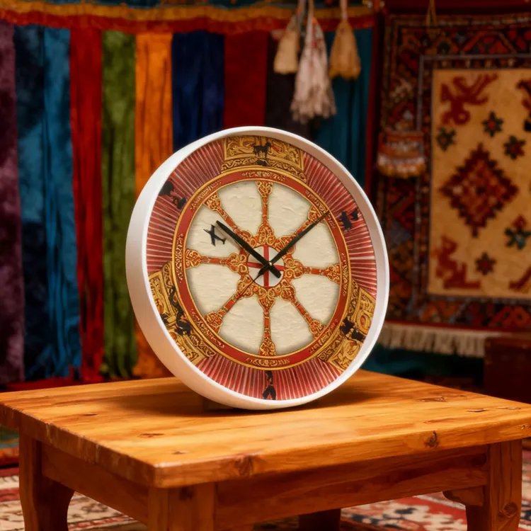 【蒙古元素陶瑙挂钟】十二生肖刻度，把蒙古包的日出日落挂墙上