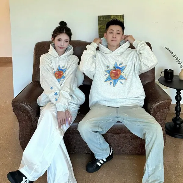 情侣卫衣2025春秋冬新款爆款一男一女潮牌高级感纯棉宽松连帽卫衣