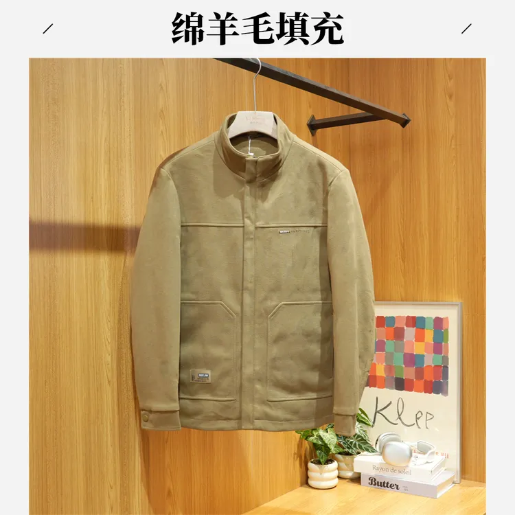 冬季品牌撤柜男士绵羊毛填充棉衣外套时尚百搭休闲立领棉服4W169