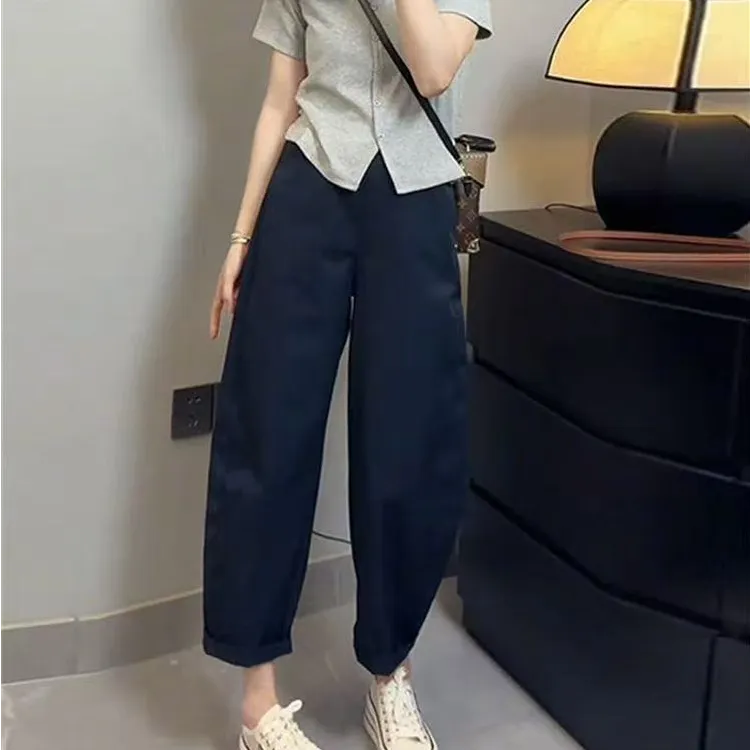九分休闲显瘦高腰直筒百搭宽松垂感外穿时尚薄款秋夏