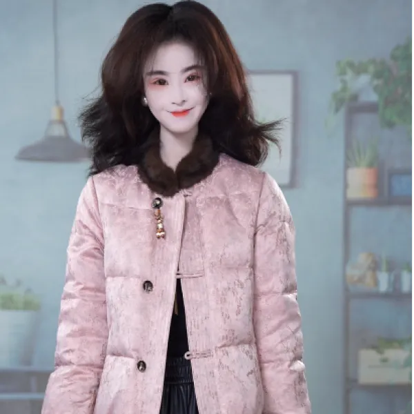 冬季新款国风大气优雅时尚百搭短款保暖羽绒服M-3XL