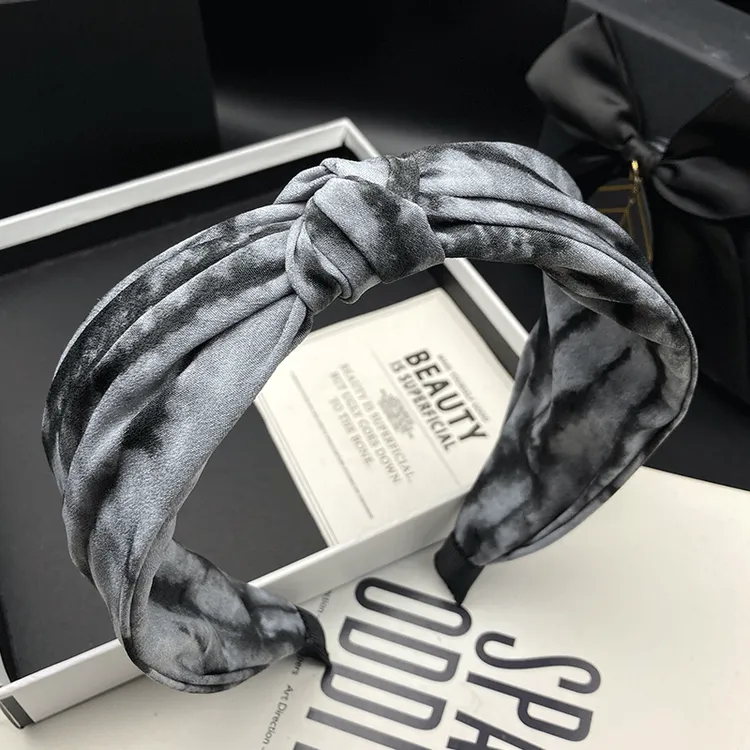 新款原创设计气质发饰宽边发箍甜美简约韩版复古水墨画显脸小高档