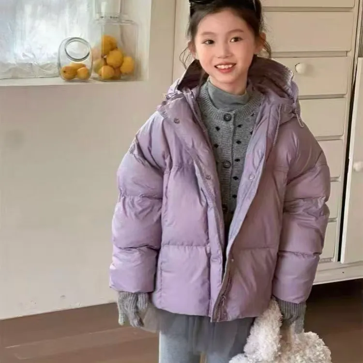 【现货】冬季棉服女童女宝宝冬常规款保暖厚款百搭淑女休闲风纯色