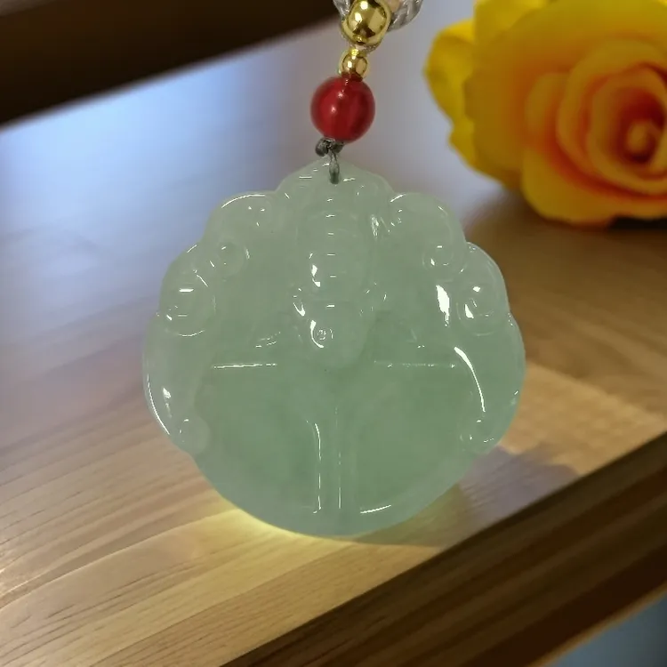 福在眼前缅甸翡翠项坠精美时尚百搭多样性发其一