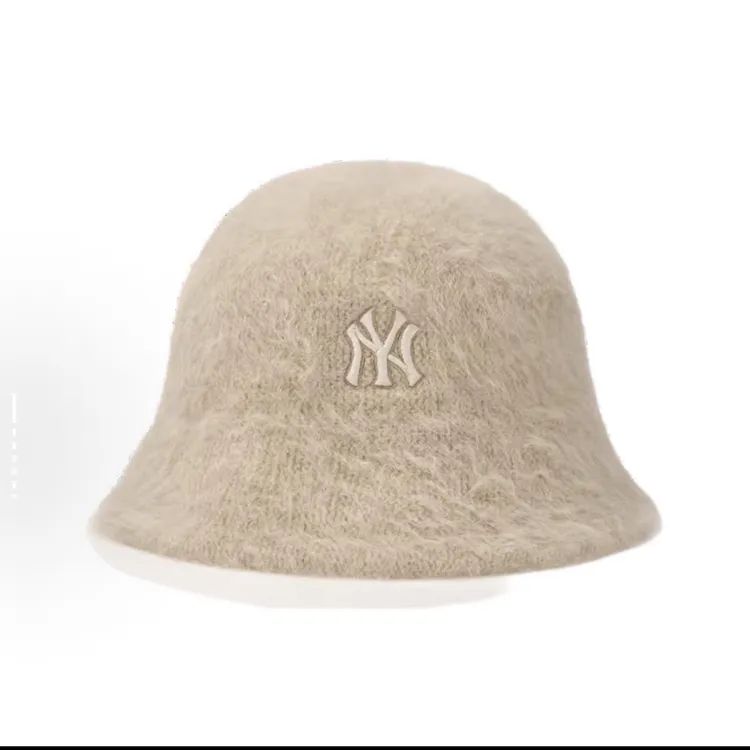 韩国MLB男女圆顶针织兔毛情侣刺绣新款混纺渔夫帽25秋冬HTB08