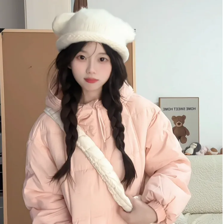 冬季棉服长款2025年新款韩版加厚连帽棉衣学生棉袄轻薄过膝外套