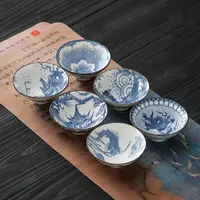 青花瓷斗笠杯6只装（图案随机）ZHZ315