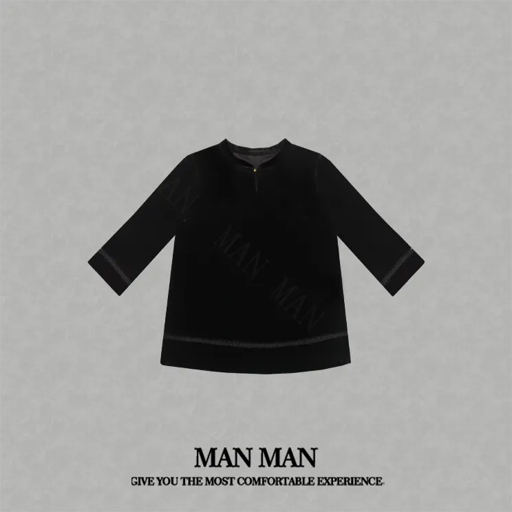 满满-『黛缕桑蚕丝丝绒衫』25234重磅秋款气质时尚百搭轻奢