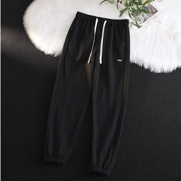 加绒加厚男士冬季保暖休闲裤立体剪裁男士宽松直筒裤百搭潮流长裤