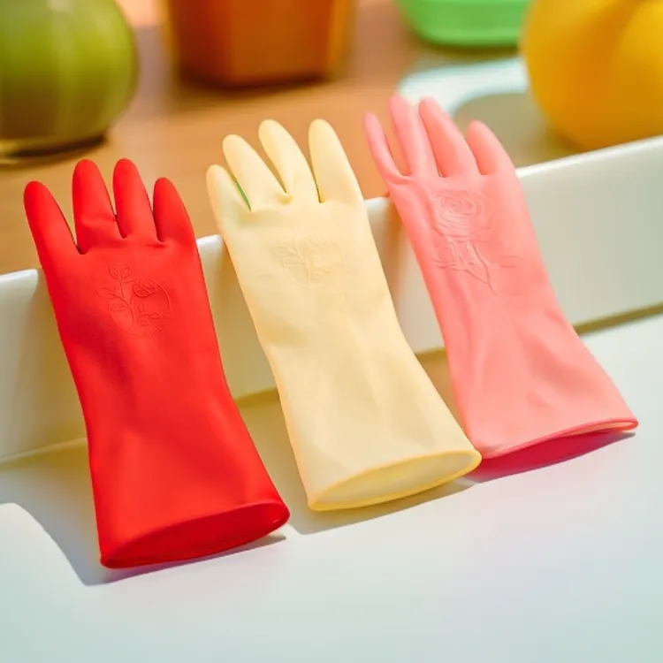 洗碗手套防水橡胶女乳胶耐磨厨房家用洗菜做饭洗衣服长款乳胶手套