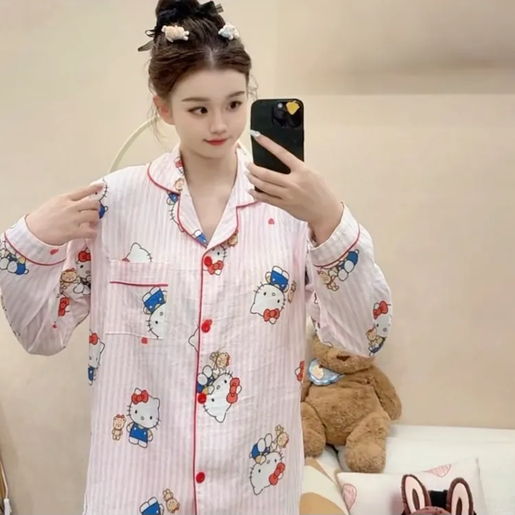 【爱心小熊Kitty】新款爆款睡衣冬季秋季长袖长裤家居服女款学生