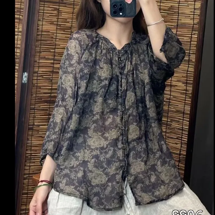 夏季时尚舒适透气苎麻上衣集合链接