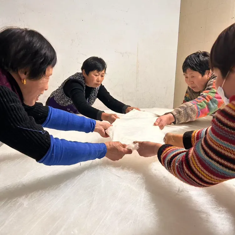 【手工丝白丝】桐乡古法纯手工双宫茧桑蚕丝被长丝四季通用被子母被
