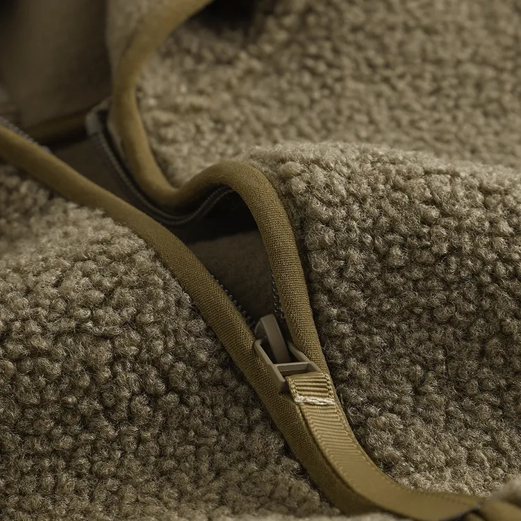 少见的青苔绿！厚实保暖摇粒绒拉链连帽卫衣女显白浅褐色加绒外套