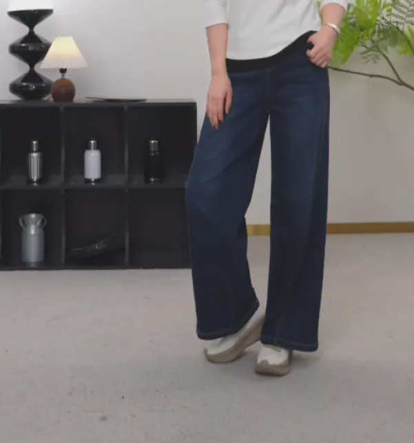 【U.M】自由感婴儿绒德绒植绒直筒牛仔裤四面弹高回弹加绒牛仔