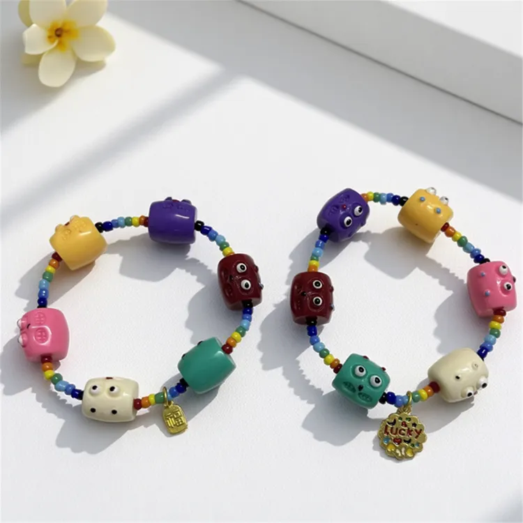 合金树脂手链 童禹坤张函瑞同款手链卡通风小怪兽日韩可爱少女风