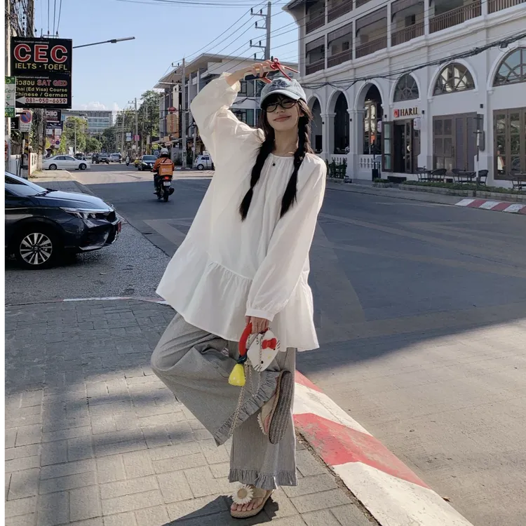 2025春季新款时尚休闲裤气质显瘦洋气休闲百搭宽松阔腿长裤女裤