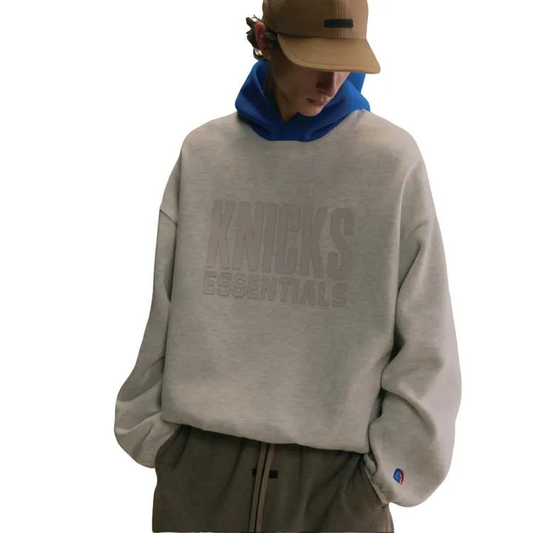 男士套头纯棉连帽卫衣百搭美式复古秋季休闲ESS联名纽约尼克斯队