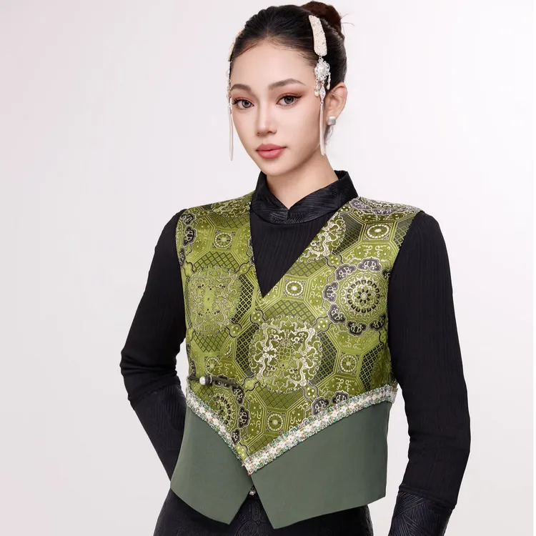 【阿泯娜】马甲 A2405 改良蒙古袍蒙古服饰洋气小马甲