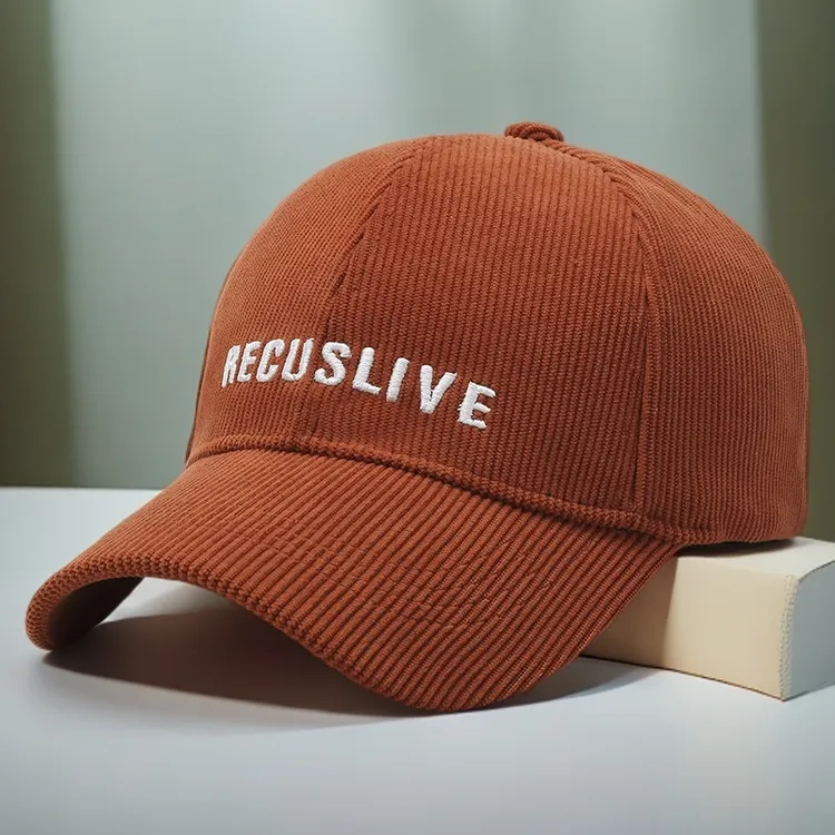 灯芯绒保暖帽男士帽子棒球帽鸭舌帽秋冬复古软顶鸭舌帽百搭刺绣帽