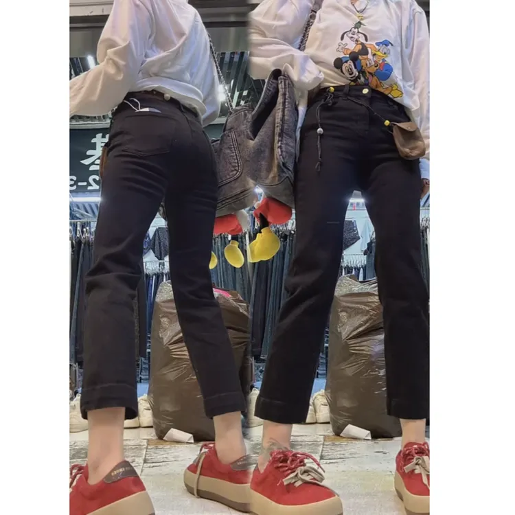 牛仔裤女2025年秋季新款洋气弹力烟管裤