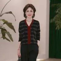妈妈装秋装2025年新款针织衫时尚上衣服气质中年女装休闲时尚毛衣