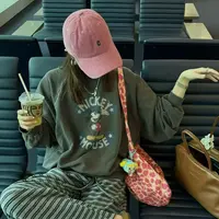 【NO退NO换】韩国丨休闲卡通图案宽松咖色卫衣