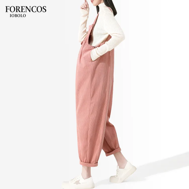 Forencos孕妇背带裤秋冬外穿加厚小个子灯芯绒2025新款休闲孕妇装