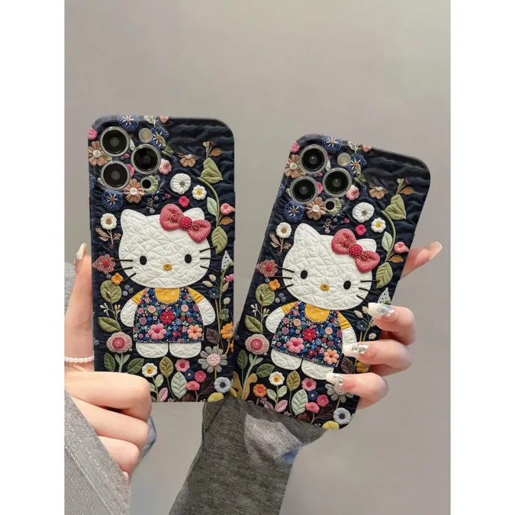 碎花衣kitty适用iPhone17promax手机壳16华为opp荣耀vivo小米菲林