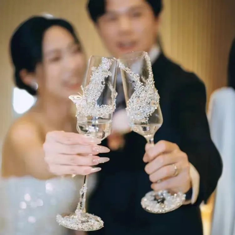 结婚敬酒杯新人高脚杯婚礼创意diy敬酒杯新婚订婚送好礼物品闺蜜