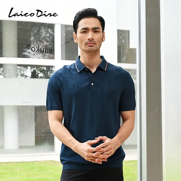 莱克代尔【凉感】经典5D提花透气舒适横织塑形商务POLO衫23324035