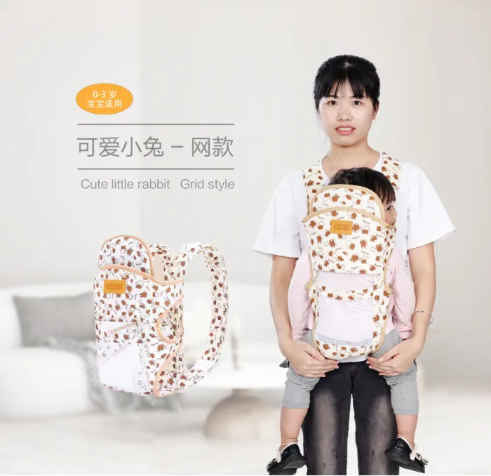 婴儿双肩背带护脊设计外出四季通用透气背带婴儿外出简易轻便