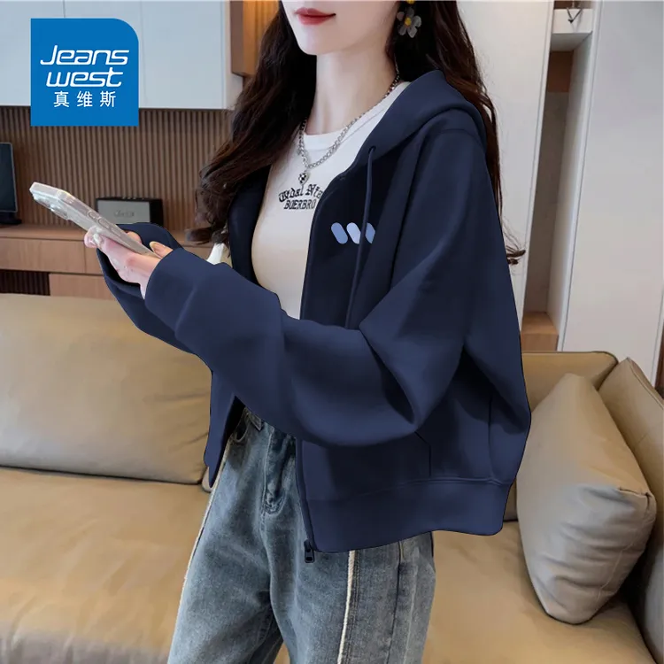 真维斯oversize外套潮牌卫衣女款秋季时尚开衫衣服大学生上衣潮S