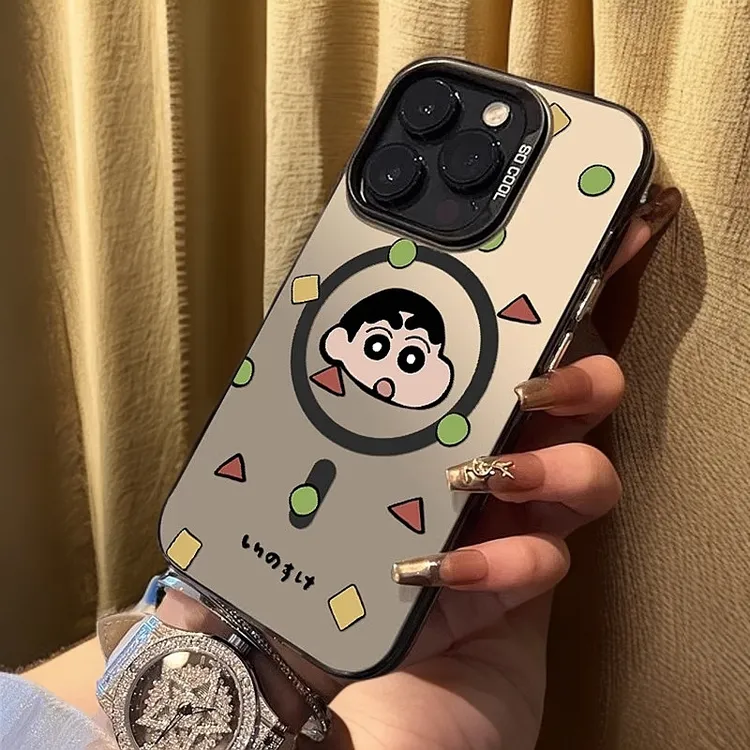 【呆萌小新】彩银磁吸适用苹果16promax手机壳iphone13/4全包15防摔