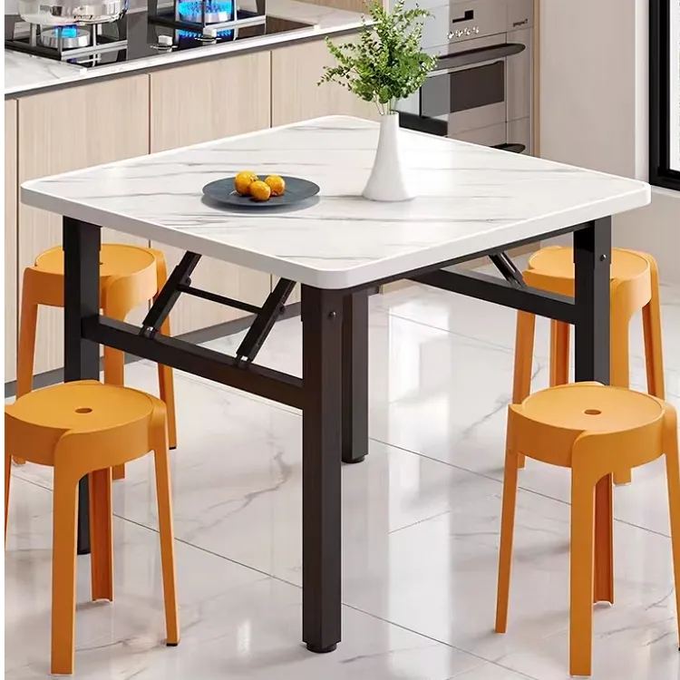 家用餐桌饭桌便携式桌子方桌折叠家用棋牌麻将桌宿舍四方桌出租屋