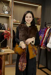 【伯虎说168】兔毛马甲保暖—拼接新中式  高质感 档次上衣马甲