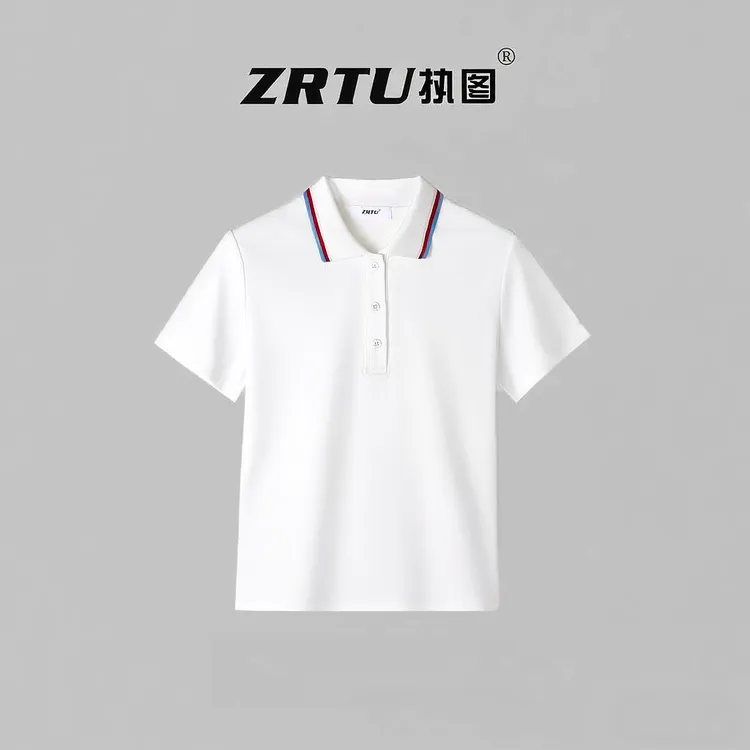 ZRTU/执图2025夏季新款运动休闲风polo领短袖老钱风T恤女
