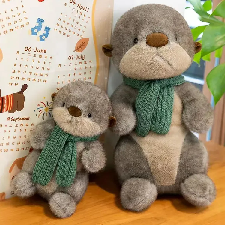 [情人节]萌软可爱水獭公仔玩偶小海獭毛绒玩具睡觉抱枕布娃娃礼物