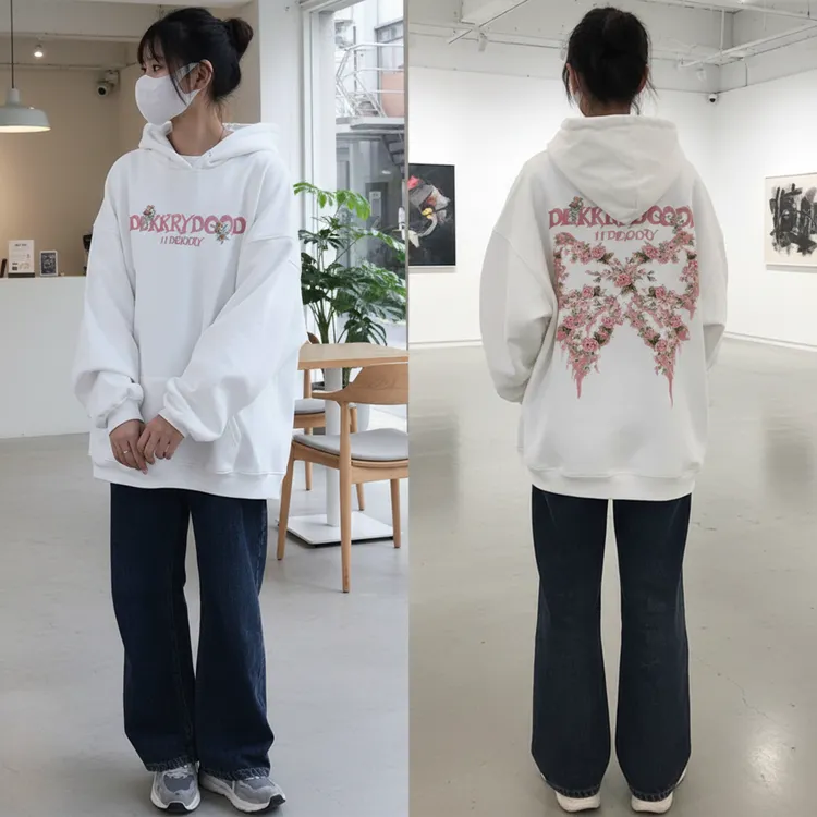 国潮牌oversize卫衣女秋冬设计感小众美式hiphop高街情侣外套潮