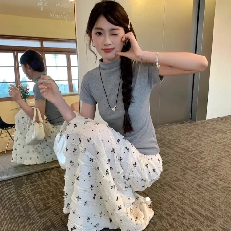 纯欲辣妹高腰碎花蕾丝半身裙女装夏季新款时尚气质包臀鱼尾长裙子