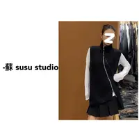 SU 拉链透气半高领女秋季套头小香风女装时尚无袖马夹 H0761