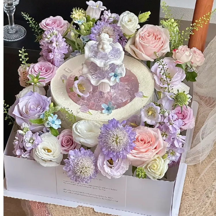 莫奈花园许愿池喷泉生日蛋糕昆明武汉成都北京上海全国同城配送